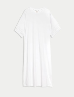 Pure Cotton Broderie Trim Nightdress