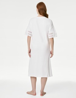 Pure Cotton Broderie Trim Nightdress