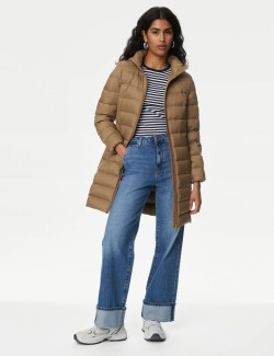 Feather & Down Padded Puffer Coat