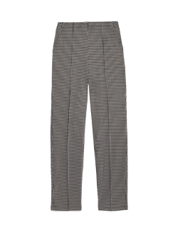 Twill Checked Straight Leg Trousers