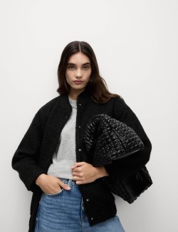 Textured Unlined Bomber Jacket