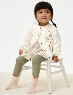 Pure Cotton Cable Knit Cardigan (0-3 Yrs)