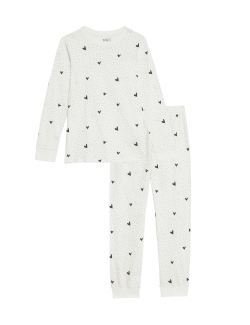 Pure Cotton Heart Print Pyjamas (7-14 Yrs)