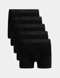 5 Pack Cotton Rich Ribbed Stretch Trunks