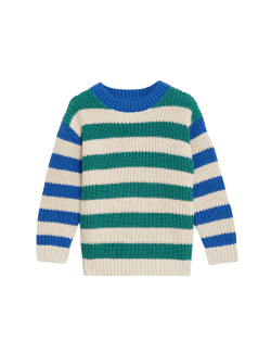 Pure Cotton Striped Knitted Jumper (2-8 Yrs)