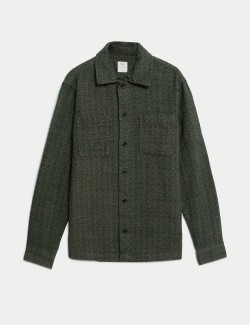 Pure Cotton Textured Overshirt