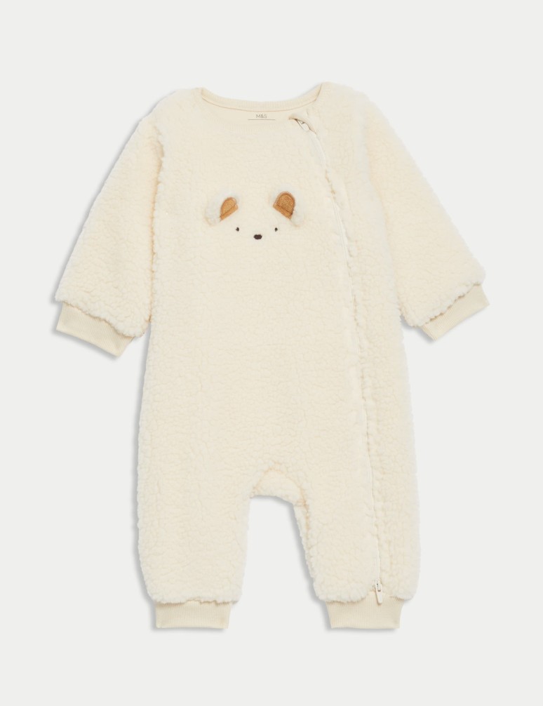 Fleece Bear Face Sleepsuit (7lbs-3 Yrs)