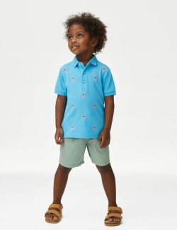 Pure Cotton Lobster Embroidered Polo Shirt (2-8 Yrs)