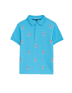 Pure Cotton Lobster Embroidered Polo Shirt (2-8 Yrs)