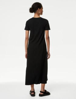 Jersey Round Neck Midi T-Shirt Dress