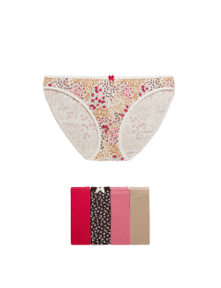 5pk Cotton Lycra™ Printed Bikini Knickers