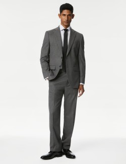 Regular Fit Puppytooth Suit Trousers