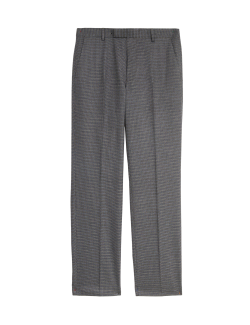 Regular Fit Puppytooth Suit Trousers