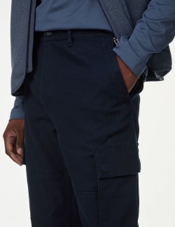 Tapered Fit Stretch Cargo Trousers