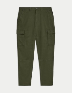 Tapered Fit Stretch Cargo Trousers