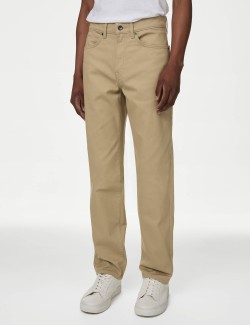 Straight Fit Textured 5 Pocket Trousers