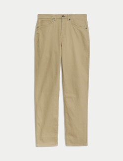 Straight Fit Textured 5 Pocket Trousers