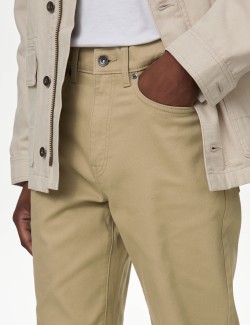 Straight Fit Textured 5 Pocket Trousers