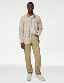 Straight Fit Textured 5 Pocket Trousers