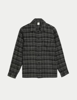 Pure Cotton Textured Check Overshirt