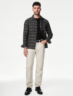 Pure Cotton Textured Check Overshirt