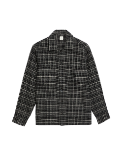 Pure Cotton Textured Check Overshirt