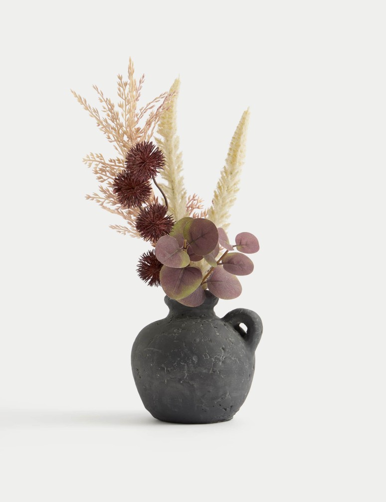 Artificial Dried Arrangement in Cement Vase