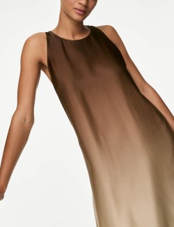 Ombre Round Neck Midaxi Column Dress