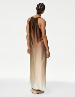 Ombre Round Neck Midaxi Column Dress