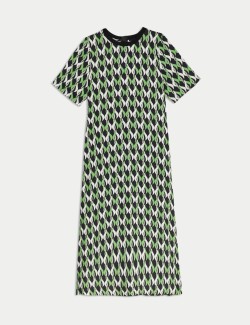 Cupro Rich Printed Midaxi T-Shirt Dress