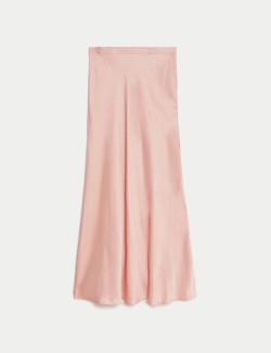 Satin Maxi Asymmetric Slip Skirt