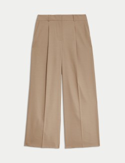 Wool Blend Wide Leg Trousers