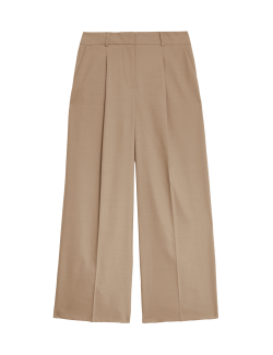 Wool Blend Wide Leg Trousers