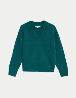 Pure Cotton V-Neck Jumper