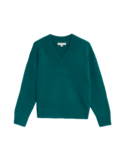 Pure Cotton V-Neck Jumper