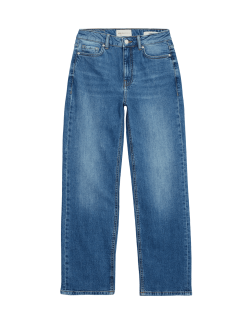 Mid Rise Straight Leg Ankle Grazer Jeans