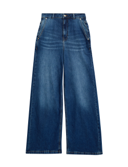 High Waisted Wide Leg Jeans with Lyocell