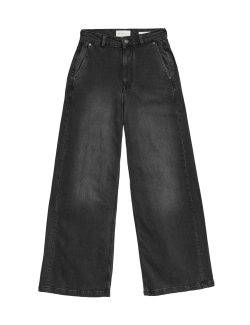 High Waisted Wide Leg Jeans with Lyocell