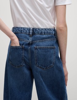 Mid Rise Wide Leg Jeans with Lyocell