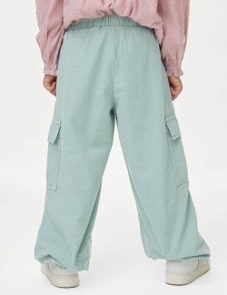 Pure Cotton Embroidered Parachute Trousers (2-8 Yrs)