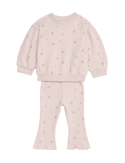 2pc Cotton Rich Floral Sweat Outfit (0-3 Yrs)