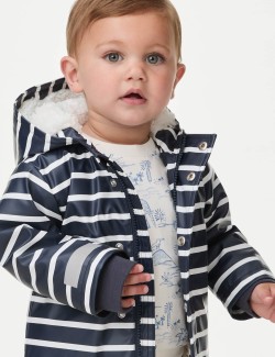 Striped Hooded Fisherman Coat (6 Mths-3 Yrs)