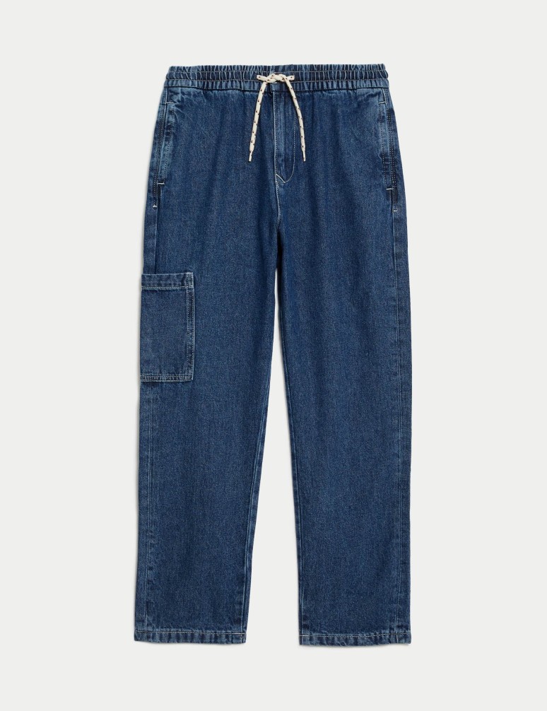 Relaxed Denim Cargo Jeans (6-16 Yrs)