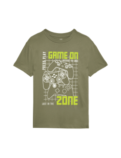 Pure Cotton Gaming Graphic T-Shirt (6-16 Yrs)