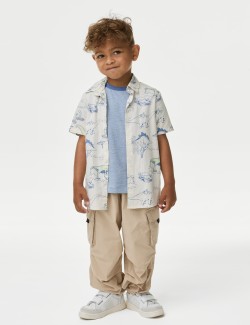 Pure Cotton Dinosaur Shirt & T-Shirt Set (2-8 Yrs)