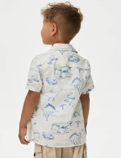 Pure Cotton Dinosaur Shirt & T-Shirt Set (2-8 Yrs)