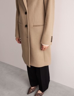 Pure Wool Single Breasted Boyfriend Coat