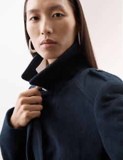 Pure Wool Tailored Coat