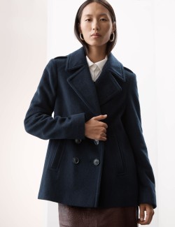 Pure Wool Tailored Coat