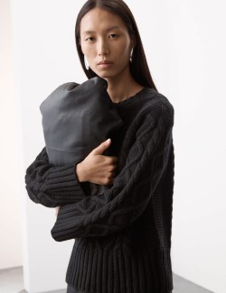 Merino Wool With Cashmere Cable Knit Jumper